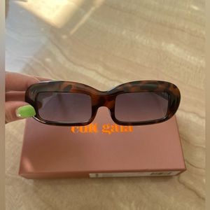 Cult Gaia Tortoise Sunglasses with blue tint